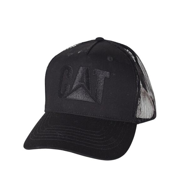 Caterpillar Men's Trucker Hat with Mesh Back - One Size - Pitch Black - NWT - Picture 1 of 2